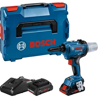 Imagen de Bosch Professional 18V System GRG 16 C Remachadora a batería (fuerza 16.000 N, longitud de carrera 25 mm, 2 baterías ProCORE18V x 4.0 Ah, en L BOXX)