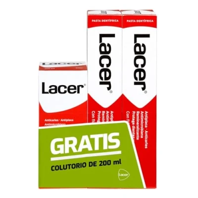 Imagen de Lacer PDL Pack de Pasta Dentífrica 125 ml + 200 Gratis Acción Antiplaca, Anticaries, Antimicrobiana, Combate la Flora que Causa las Caries, Fortalece el Esmalte y Dentina, Protección Integral