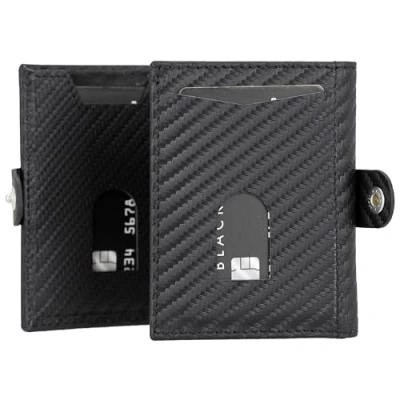 Imagen de Solo Pelle Cartera delgada con compartimento para monedas [12 tarjetas] Slimwallet Riva [protección RFID] Tarjetero monedero [piel] Smart Wallet hombres y mujeres, gris oscuro, talla única,