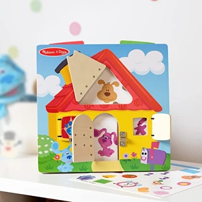 Imagen de Melissa &amp; Doug Blue’s Clues You! Tablero de madera con actividades y tarjetas pistas, Juguetes madera, Habilidades motoras, educativos desarrollo, Regalo para niño o niña 3+
