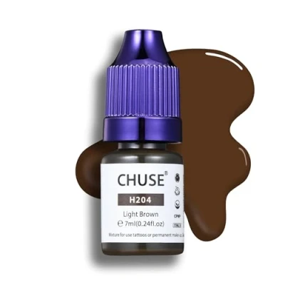 Imagen de CHUSE Pigmentos líquidos híbridos para cejas PMU, 0,24 oz/7 ml (H204 Marrón claro)