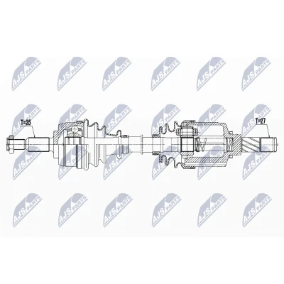 Imagen de NTY NPW RE 066 Árbol de transmisión DACIA: Duster SUV, II