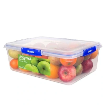 Imagen de Sistema KLIP IT PLUS recipiente rectangular para guardar alimentos 7,5 l Fiambrera con tapa hermética, apilable y apta el frigorífico congelador Sin BPA