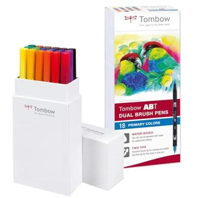 Imagen de Set De 18 Rotuladores Dual Brush Colores Primarios Tombow