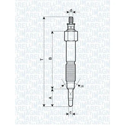 Imagen de MAGNETI MARELLI 062900093304 Bujía de precalentamiento 11V 10A M10X1,25