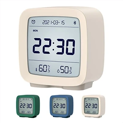 Imagen de qingping Bluetooth Alarm Clock, Works with Mi Home, Smart Digital App Controlled Clock Date, Time, Temperature, Humidity, Snooze, 16 Alarms and 8 Ringtones