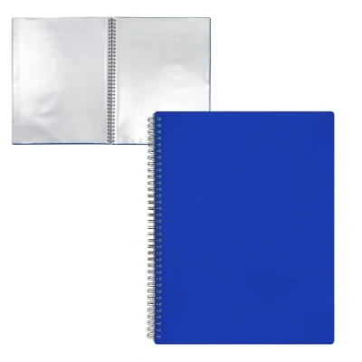 Imagen de RAYLU PAPER Carpeta Clasificadora con Fundas Transparentes A4 de Plástico y Tapa Polipropileno Opaco Resistente, para Documentos Uso Escolar Oficina (30 Fundas, Azul)
