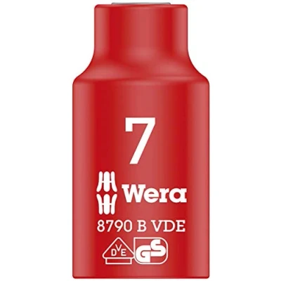 Imagen de WERA 05004951001 8790 B VDE 7,0 Llave de vaso VDE, aislada, con arrastre 3/8&quot;
