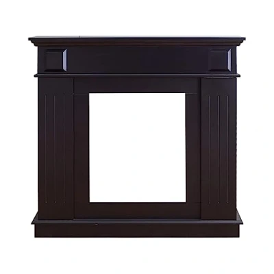Imagen de Rebecca Mobili Marco de Chimenea Decorativo, Negra, en Madera, Estilo Moderno, para Sala Estar Medidas: 101 x 109 26 cm (AxANxF) Art. RE6368