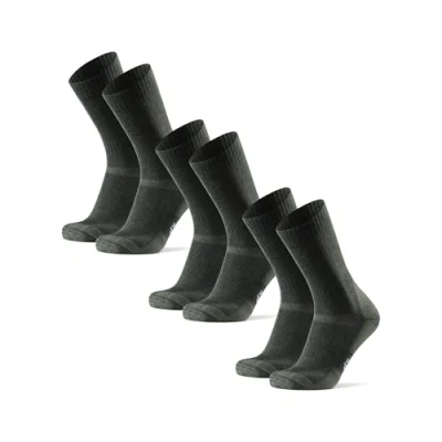 Imagen de DANISH ENDURANCE Calcetines Antiampollas Senderismo, Lana Merino Transpirable, Hombre y Mujer, 3 Pack Verde Bosque 48 51