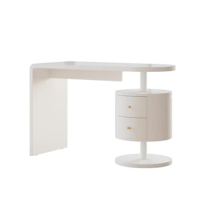 Imagen de Vicco Escritorio Lara, Blanco Alto Brillo, 120 x 50 cm con 2 cajones