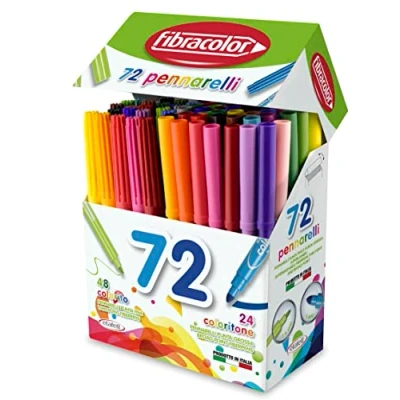 Imagen de FIBRACOLOR rotuladores Colorito + Coloritone paquete de 72 punta fina y gruesa superlavables