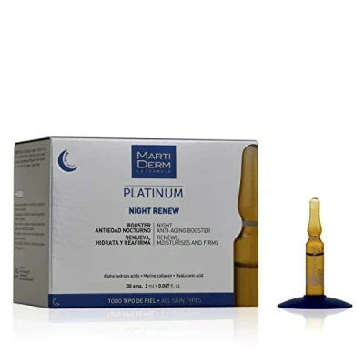 Imagen de Martiderm Platinum Night Renew, Booster Antiedad Nocturno, 30 ampollas x 2 ml