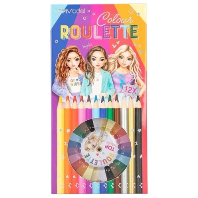 Imagen de Depesche 12103 TOPModel Juego de Colorear con 12 Ceras Finas y una Ruleta Bola para Elegir el Siguiente Color, Multicolor