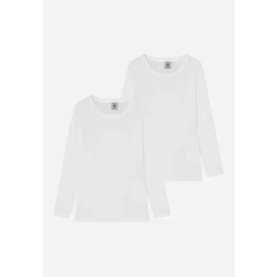Imagen de Petit Bateau TEE 2 PACK Unisex Camiseta de manga larga para niños, Talla: 3a, White