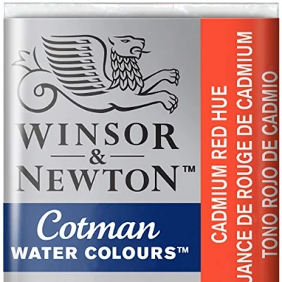 Imagen de Winsor &amp; Newton Cotman Acuarela En Pastilla, Tono Rojo De Cadmio Oscuro, 1,9x1,6x1,1 cm