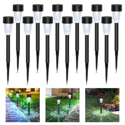 Imagen de Aigostar Luz Solares Exterior Jardin, Fría 6500K, IP44 Impermeable, Luces LED Solar de Césped Jardin para Terraza, Patio, Pasillo. 12 Uds