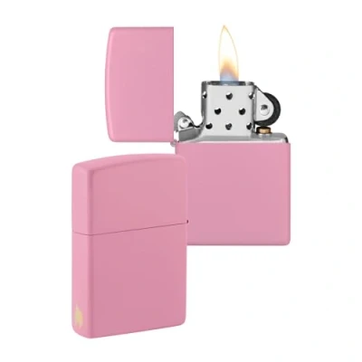 Imagen de Zippo Diseño con Llama de Pink Matte Laser Engrave Mechero, rellenable, en una Caja Regalo halta Calidad