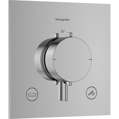 Imagen de hansgrohe Ecostat Comfort E 33716000 termostato de ducha empotrado con combinación fusibles, grifo bloqueo seguridad (SafetyStop) a 40 C, para la ducha, 2 consumidores
