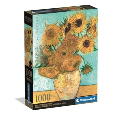 Imagen de Puzzle clementoni 1000 museum sunflowers compact box