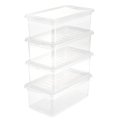 Imagen de keeeper BEA Set Cajas de almacenaje 3x5,6 L, Plástico, Natural Transparente, 33 x 19.5 12 cm, PP