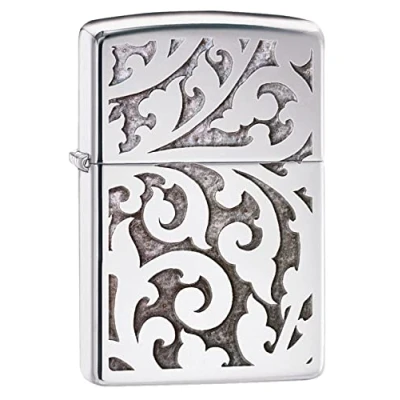 Imagen de Zippo Filigree Mechero, Metal, High Polish Chrome, 3.5x1x5.5 cm