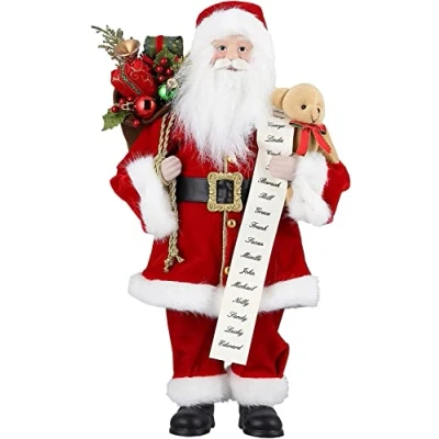 Imagen de Uten Figura de pie Papá Noel Bolsa Regalo y Oso Estatua 18 Pulgadas Adornos navideños Decoración del hogar Navidad