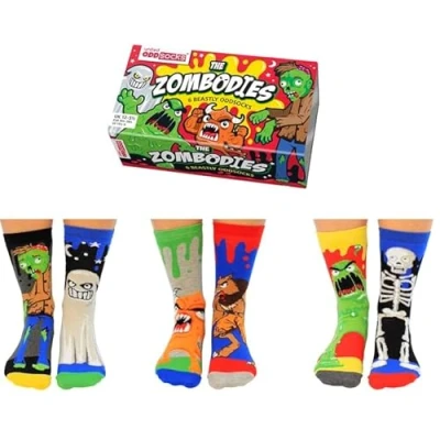 Imagen de United Oddsocks Zombodies Box of 6 For Boys, 12 5.5, Multicolour