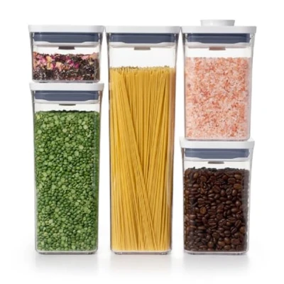 Imagen de OXO Good Grips Juego de recipientes Pop 5 Piezas, Plástico, Blanco