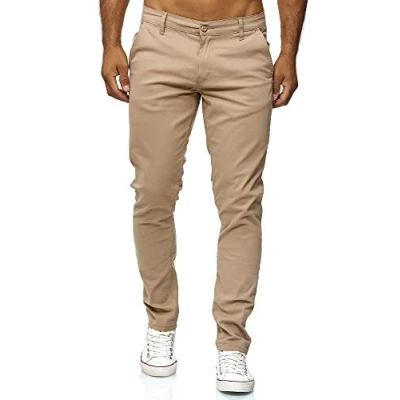 Imagen de Elara Pantalón Chino Hombre Regular Slim Fit Elástico Chunkyrayan Beige MEL009 34/30