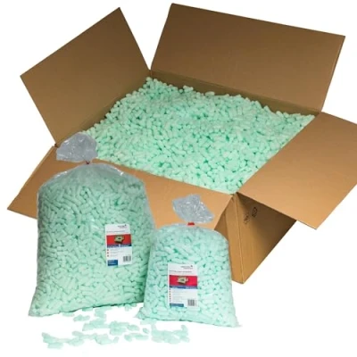 Imagen de Material de relleno ecológico para embalaje almidón maíz, 15 L 400 (400 litros)