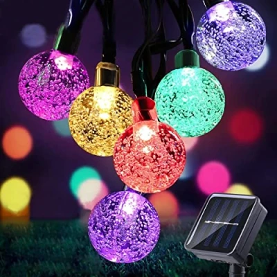 Imagen de Anmossi Guirnalda Luces Exterior Solares, 11M 60 LEDs Solar,8 Modos,Blanco Calido,Impermeable Cadena de Solares para TInteriores y Exteriores Jardín,Navidad,Terraza,Fiestas