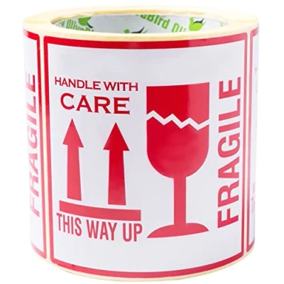 Imagen de OliveBird 250 Etiqueta Fragil This Way Up Stickers Handle With Care de advertencia objetos 10 x cm