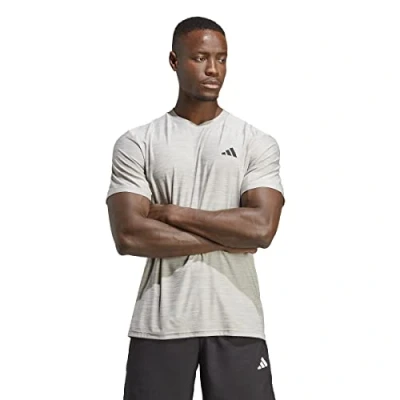 Imagen de ADIDAS TR ES Stretch T Shirt, Mgh Solid Grey/White/Black, S para Hombre