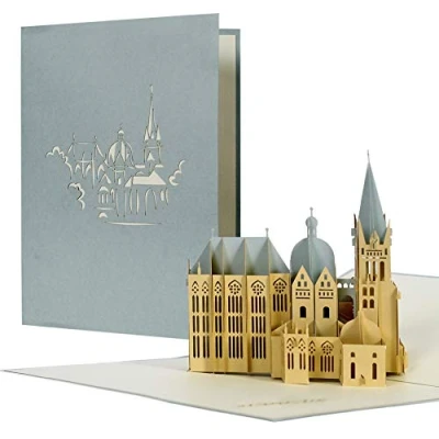 Imagen de Vales de viaje para un cultura después Aquisgrán, tarjeta 3D Pop Up Aachener Dom, felicitación, recuerdo, idea regalo, regalo él o ella, A56i