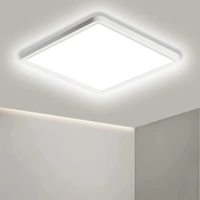 Imagen de Ouyulong Lampara Led Techo 30x30 CM, Plafon Cuadrado 36W, Impermeable IP44, 4200LM, Luz Fria 6500K, Para Cocina Baño Salon Dormitorio Pasillo Comedor Balcón Oficina Garaje