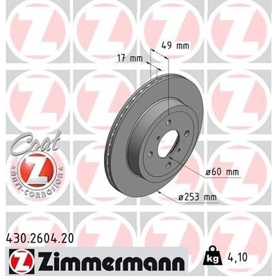 Imagen de Disco de freno ZIMMERMANN 430.2604.20