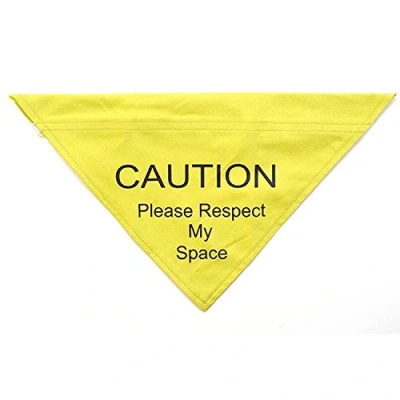 Imagen de Ancol Respect My Space Warning Bandana para Perro, Poliéster, Amarillo, M/L