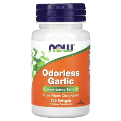 Imagen de Now Foods ODORLESS GARLIC Ajo Inodoro Apoyo Natural para la Salud del Corazón y el Sistema Inmunológico 100 Softgels