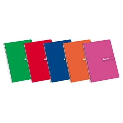 Imagen de Enri, Cuadernos A4 (Folio), Cuadrícula 4x4, Tapa Dura, 80 Hojas. Pack 5 Libretas, Colores Aleatorio