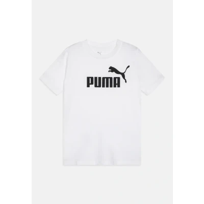 Imagen de Puma LOGO TEE Unisex Camiseta estampada para niños, Talla: 9 10a (10), White