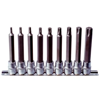 Imagen de KS Tools 911.1550 3/8&quot; Juego de llaves vaso con punta para tornillos Torx, largas, 9 pzs, T20 T60
