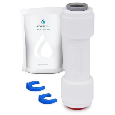 Imagen de smardy Válvula de Retención en Línea 1/4&quot; (6,35mm), Check Valve, Quick Fitting para Filtro Agua Osmosis Inversa, Frigorífico, Mangueras Tubería 6,35mm