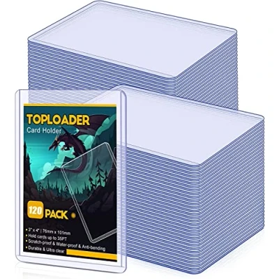 Imagen de KAHEIGN 120 Piezas Fundas Transparentes para Tarjetas, 76 x 101mm Cargador Superior Estándar 35pt Tarjeteros de Plástico Protector Tarjeta Juego Deportes Pokemon Yu Gi Oh
