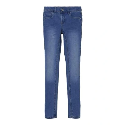 Imagen de Name it Nkfpolly PANT Vaqueros pitillo para niños, Talla: 158, Medium blue denim