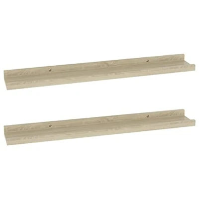 Imagen de vidaXL 2X Estantes de Pared Repisa Flotante Balda Estantería Salón Sala Estar Estudio Exhibición Colgante Decoración Color Roble Sonoma 60x9x3 cm