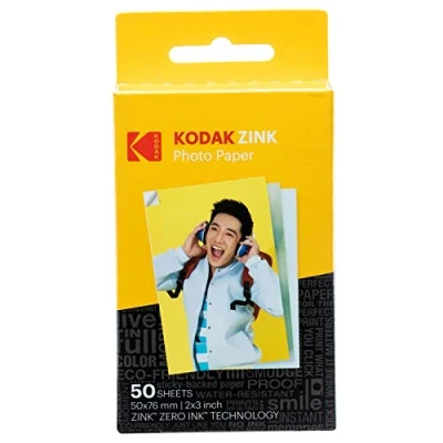 Imagen de Kodak Papel fotográfico zincado, 50 x 76 mm, película instantánea, paquete de