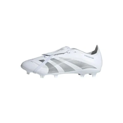 Imagen de adidas Unisex Bota de fútbol Predator League Fold Over Tongue césped natural seco/multisuperficie, Cloud White/Silver Metallic/Bright Royal, 44 2/3