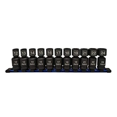 Imagen de Astro Pneumatic Tool 78244 Juego de 11 llaves vaso impacto universales sin pines (1,27 cm)