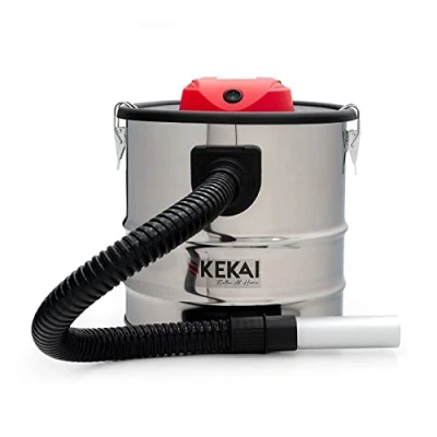 Imagen de KEKAI KT1201 Aspirador de Cenizas 1200 W Acero Inoxidable Trajano 18 L 30x30x33,5 cm Filtro HEPA y Función Soplado.